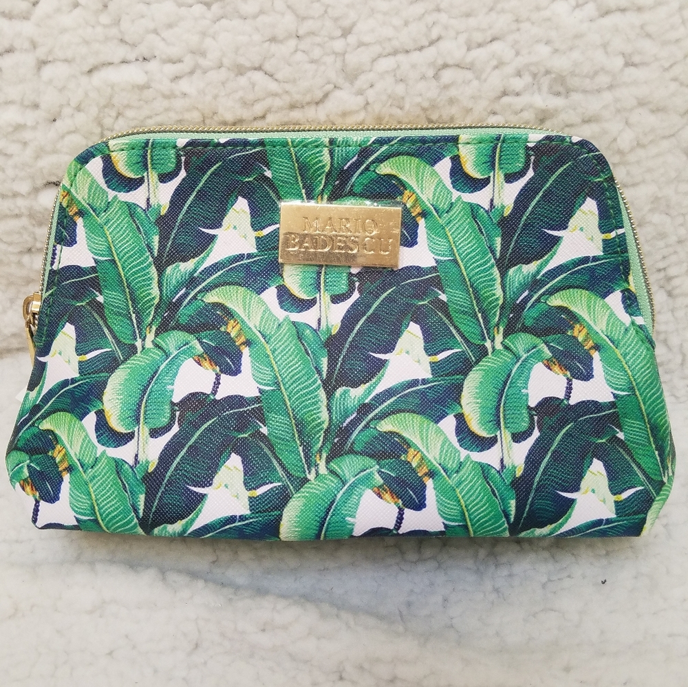 Mario Badescu Green Tropical Print Cosmetic Bag